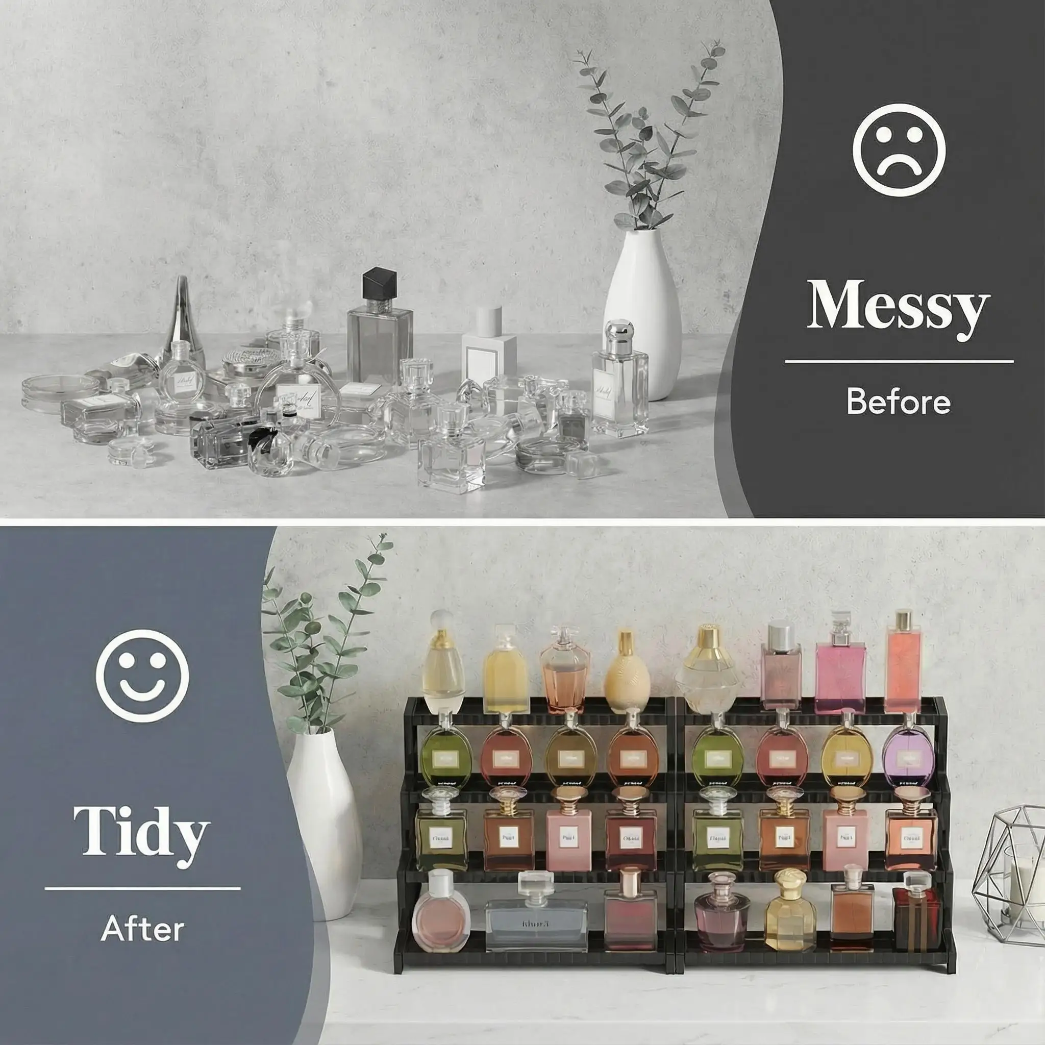 Rak Display Hitam 4 Tingkat 12 - Perfume Fragrance Holder ulasan dan harga
